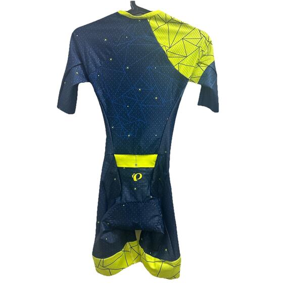 Pearl Izumi Men's Geometric Cycling Jersey in Navy and Neon - Picture 2 of 11